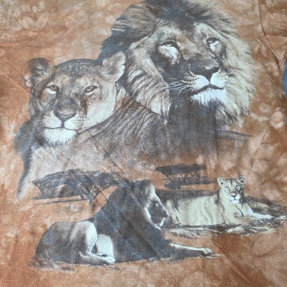 vintage t shirt Lions Safari Tie Dye Burnt Orange Men's L - Picture 2 of 8